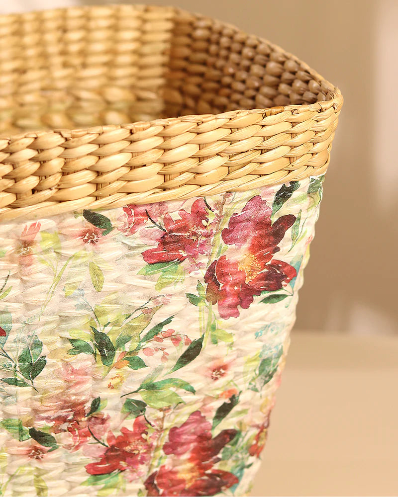 Handmade Seagrass Waste Basket for Bathroom, Study, and Home Corners
