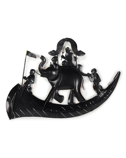 Elephant Baraat Wall Decor Metal Art Showpiece for Living Room and Home Walls