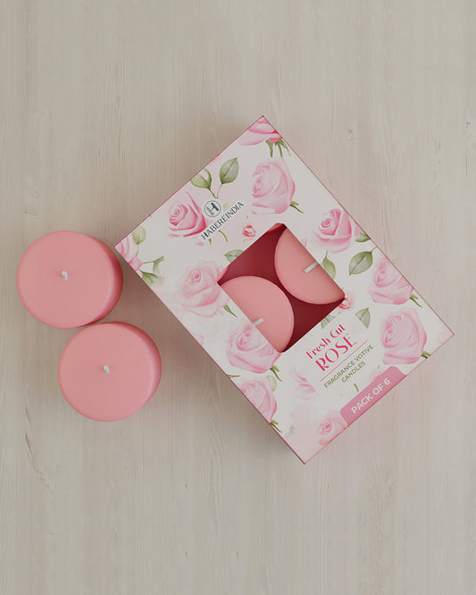 6 Rose Scented Aroma Candles Set | Decorative Tea Light Candles for Gifting | 31gm, 6 Hours Burn