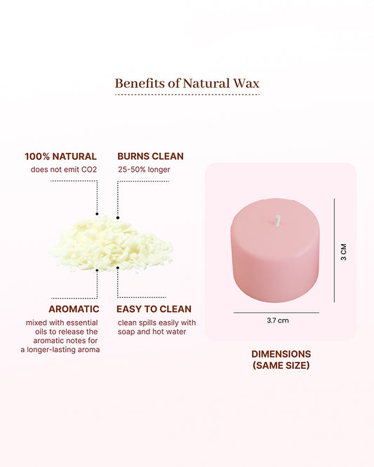 6 Rose Scented Aroma Candles Set | Decorative Tea Light Candles for Gifting | 31gm, 6 Hours Burn