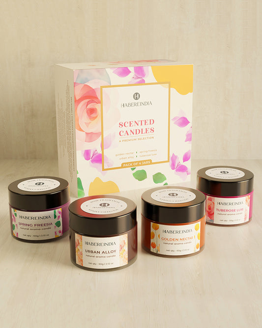 Set of 4 Scented Aroma Candles 60gm Each 8-10H Burn | Decorative Fragrance Candle Set