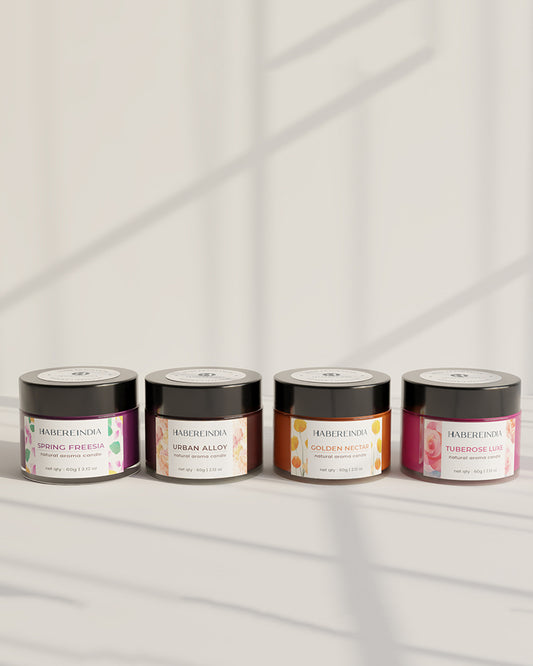 Set of 4 Scented Aroma Candles 60gm Each 8-10H Burn | Decorative Fragrance Candle Set