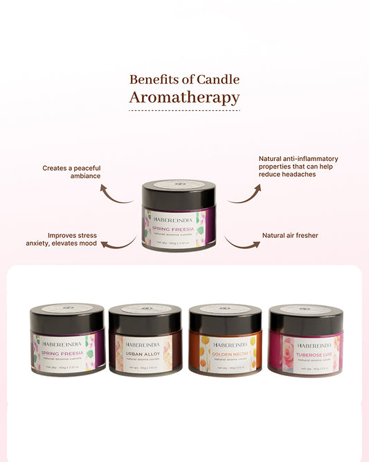 Set of 4 Scented Aroma Candles 60gm Each 8-10H Burn | Decorative Fragrance Candle Set