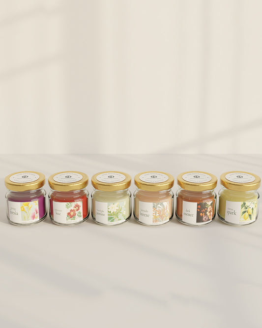 Set of 6 Scented Aroma Candles, 26gm Each 6-8H Burn | Fragrance Candle Set for Gifting
