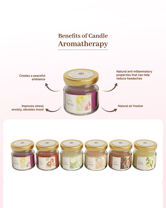Set of 6 Scented Aroma Candles, 26gm Each 6-8H Burn | Fragrance Candle Set for Gifting