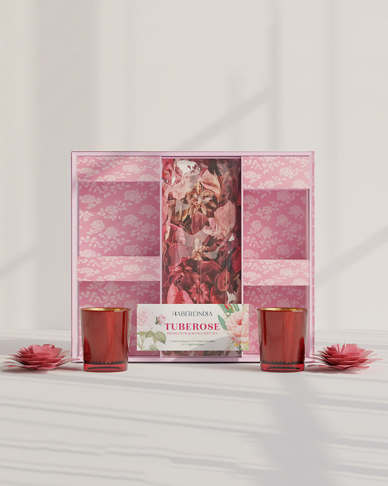 Rose Scented Gift Set for Soothing Fragrance and Special Occasions, 15gm, 4-5hr Burn