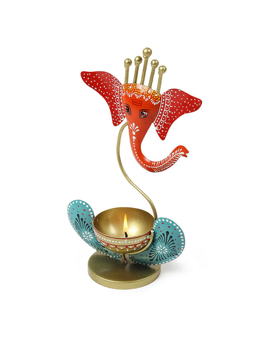 Lord Ganesha Idol Tealight Holder for Home Decoration and Pooja Room