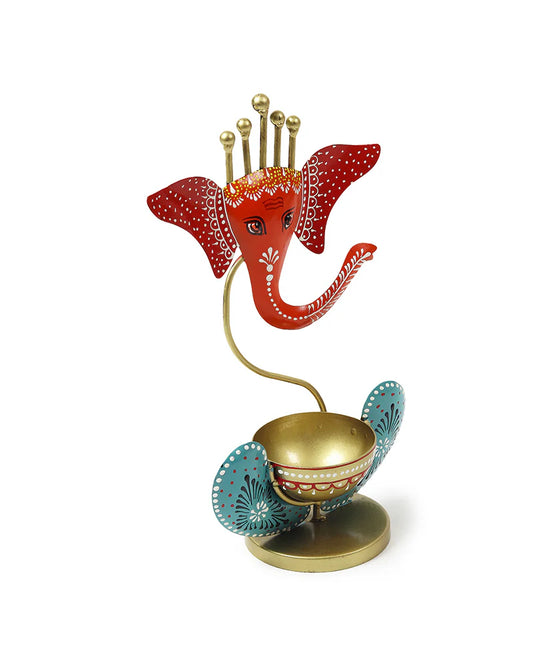 Lord Ganesha Idol Tealight Holder for Home Decoration and Pooja Room