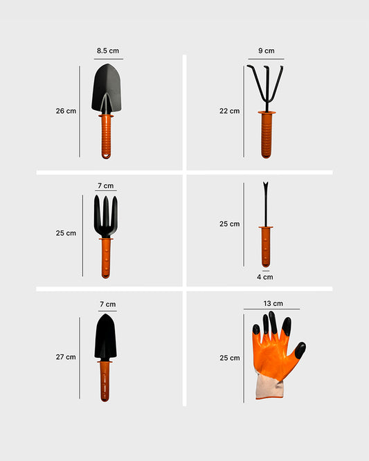 Set of Six Gardening Tool Kit, Essential Garden Tools