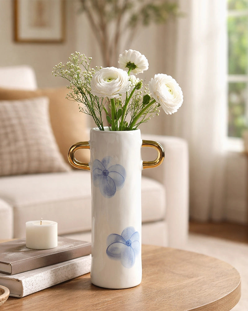Wide Mouth Ceramic Vase for Lush Floral Displays
