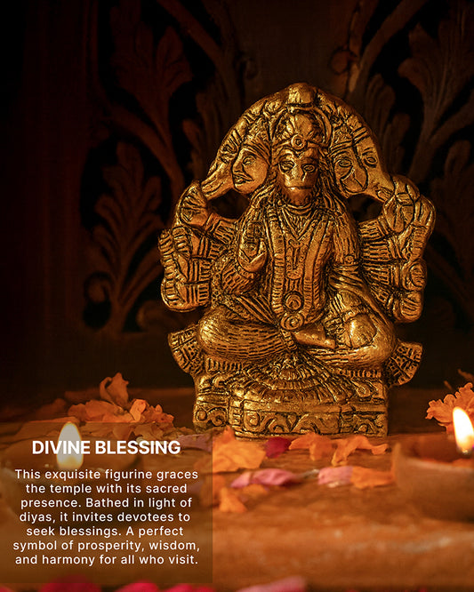 Panchmukhi Hanuman Ji Idol for Pooja Home Decoration and Spiritual Showpiece