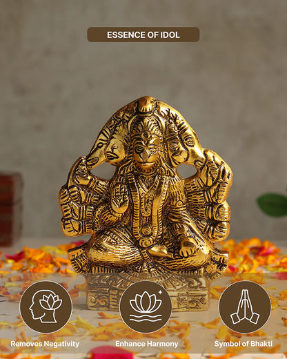 Panchmukhi Hanuman Ji Idol for Pooja Home Decoration and Spiritual Showpiece