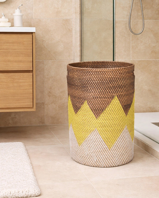 Spacious Rattan Laundry Hamper for Bathroom and Bedroom