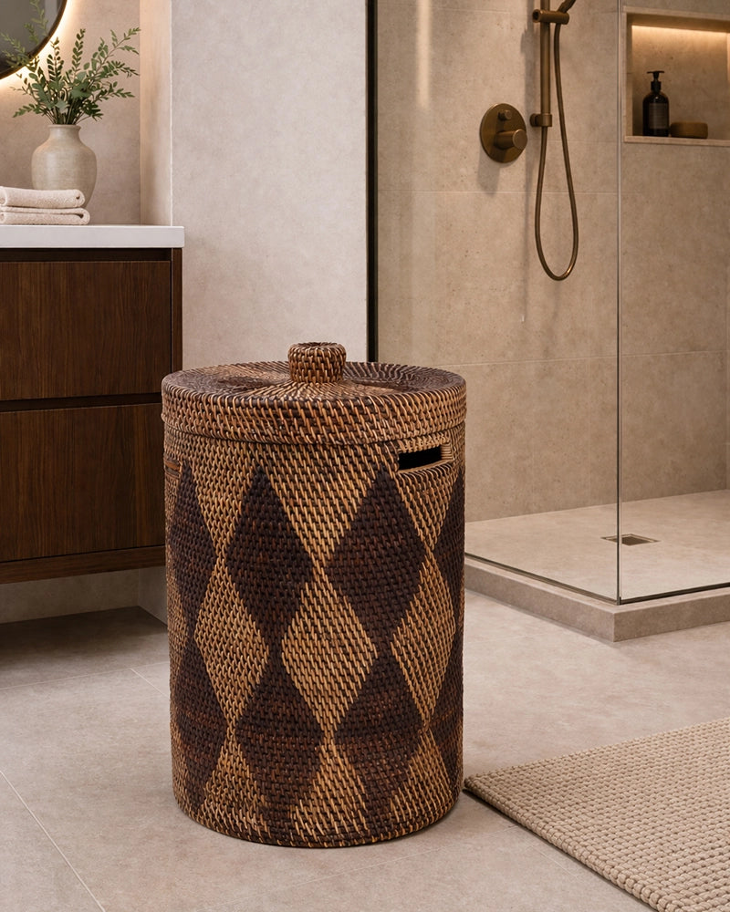 Handmade Rattan Laundry Basket with Lid for Everyday Use
