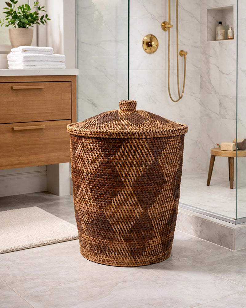 Elegant Rattan Storage Basket for Laundry, Toys and More