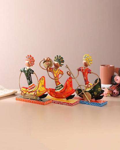 Set of 3 Rajasthani Figurines for Table Decor and Home Gifting