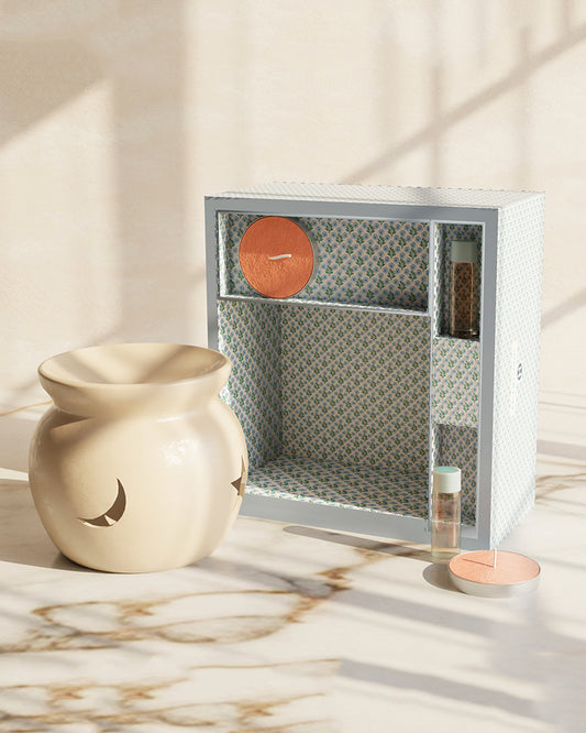Aroma Oil With Burner Set for Gifting, Relaxation and Home Fragrance