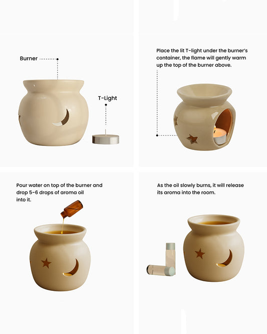 Aroma Oil With Burner Set for Gifting, Relaxation and Home Fragrance