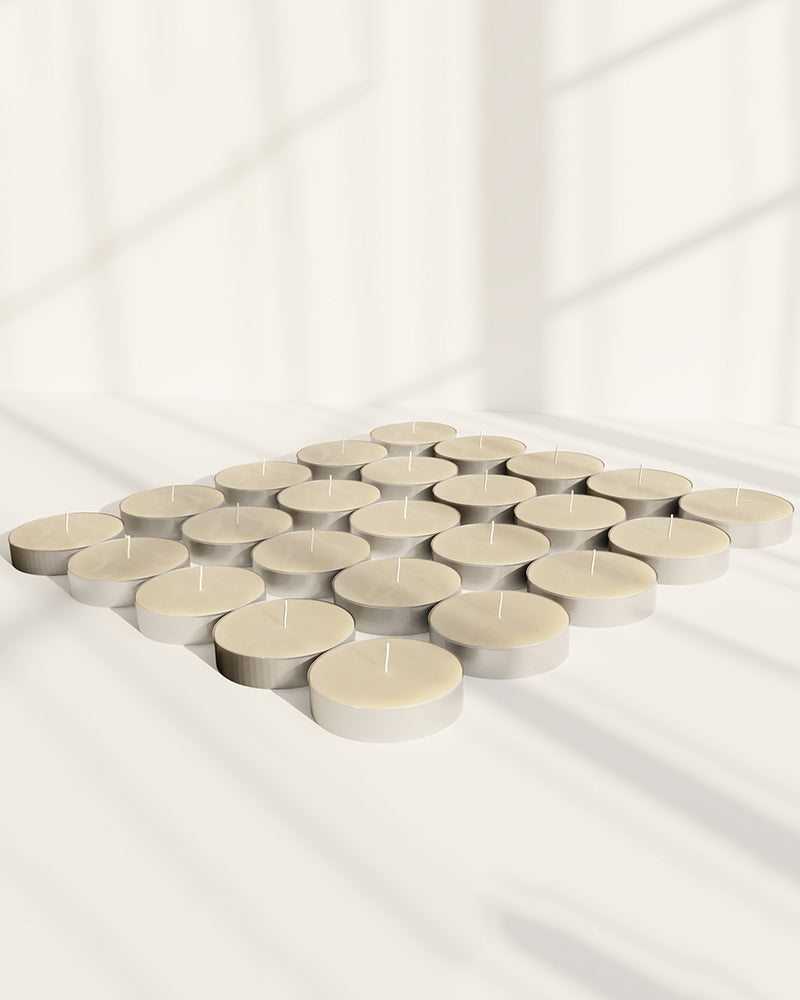 Set of 50 Tea Light Candles | White Decorative Tea Lights for Diwali Decoration, Home Use, Gifting