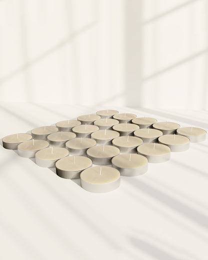 Set of 50 Tea Light Candles | White Decorative Tea Lights for Diwali Decoration, Home Use, Gifting