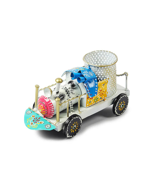 Decorative Train Engine Pen Holder for Tabletop Organiser and Office Use