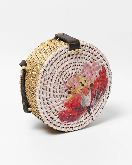 Sac à bandoulière rond en rotin