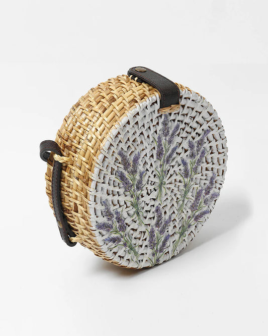 Sac à bandoulière rond en rotin