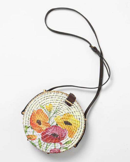 Sac à bandoulière rond en rotin