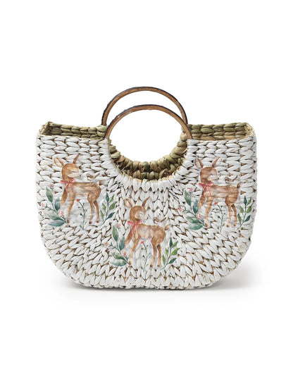 Handwoven U Shape Tote for Beach, Shopping & Storage Needs