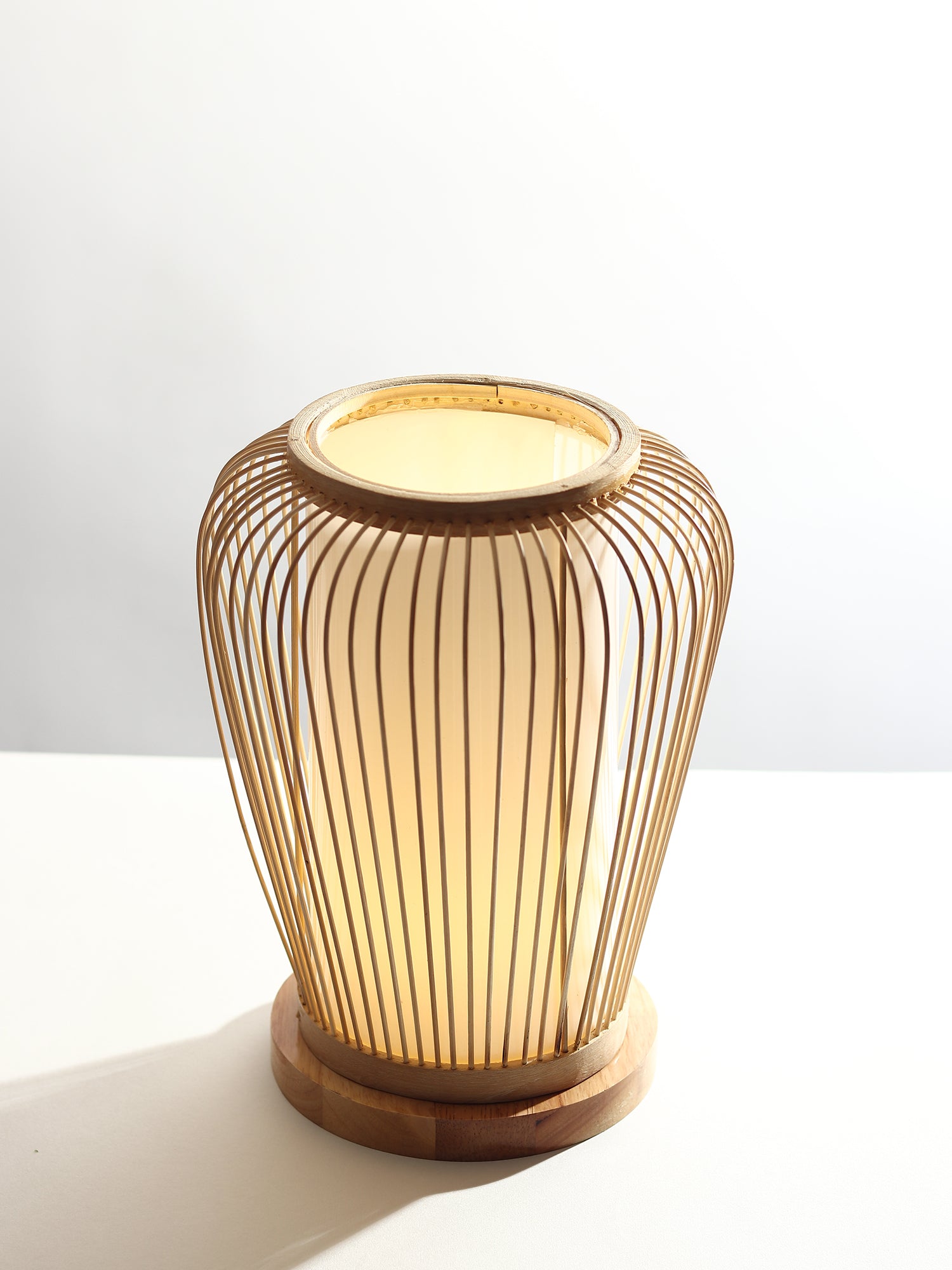 Bamboo Lamp & Cane Tabletop Lamp
