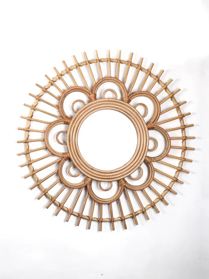 Decorative Handwoven Rattan Mirror for Modern and Minimalist Homes