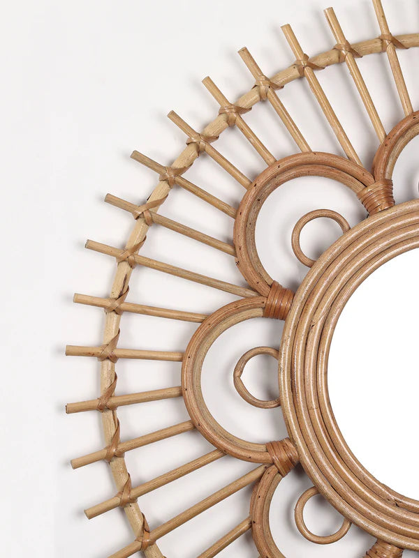 Decorative Handwoven Rattan Mirror for Modern and Minimalist Homes