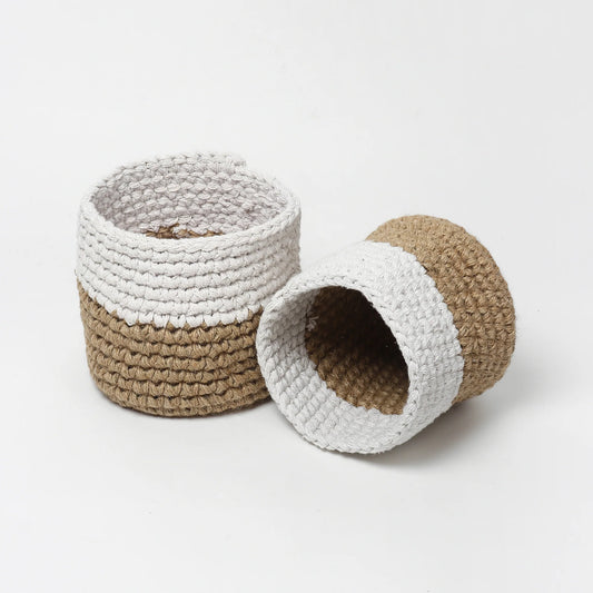Set of 2 Versatile Jute Basket for Decor, Plants, and More