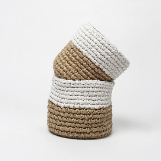 Set of 2 Versatile Jute Basket for Decor, Plants, and More