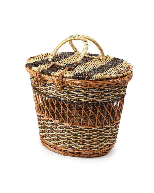 Rustic Wicker Picnic Basket Handmade for Beach, Picnic & Weekend Trips
