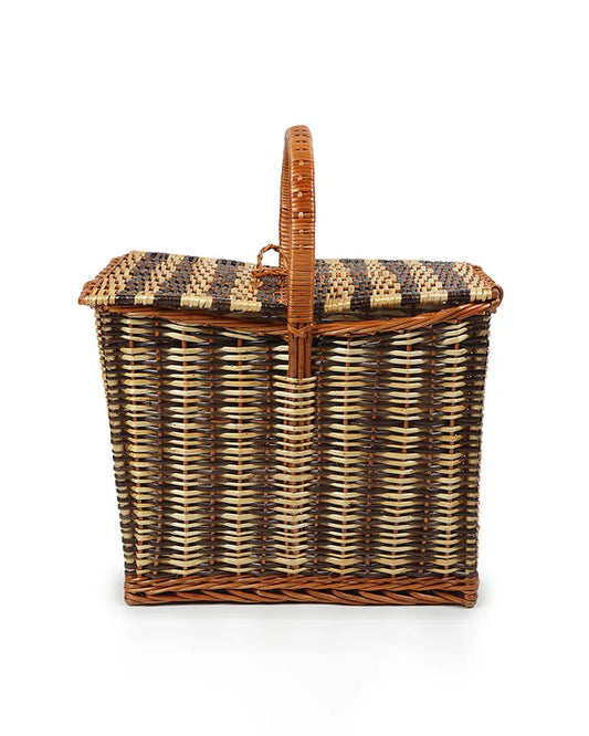 Handwoven Wicker Picnic Basket for Outdoor Dining, Travel & Family Fun