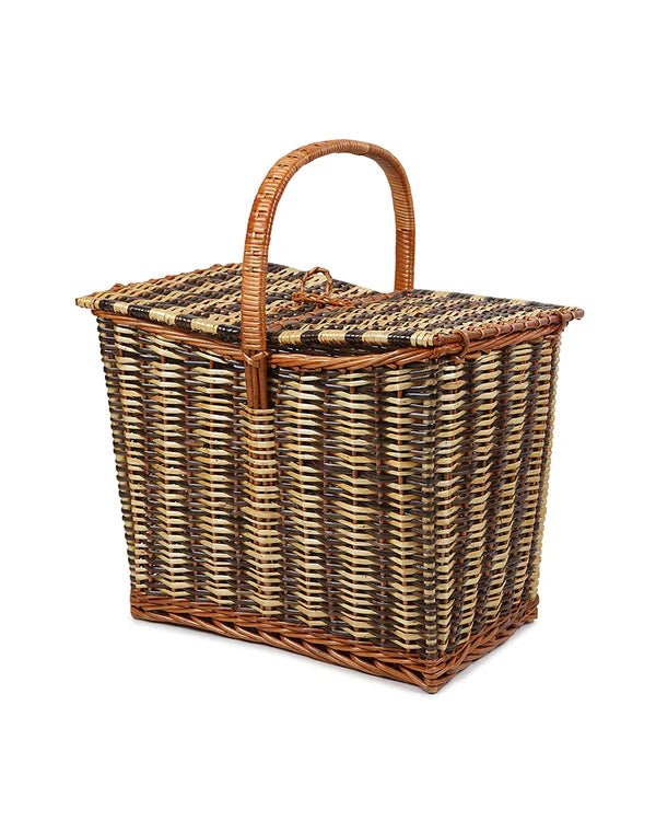 Handwoven Wicker Picnic Basket for Outdoor Dining, Travel & Family Fun