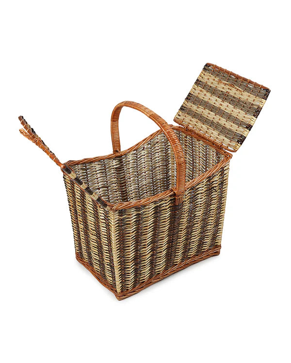 Handwoven Wicker Picnic Basket for Outdoor Dining, Travel & Family Fun