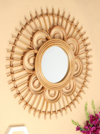 Decorative Handwoven Rattan Mirror for Modern and Minimalist Homes
