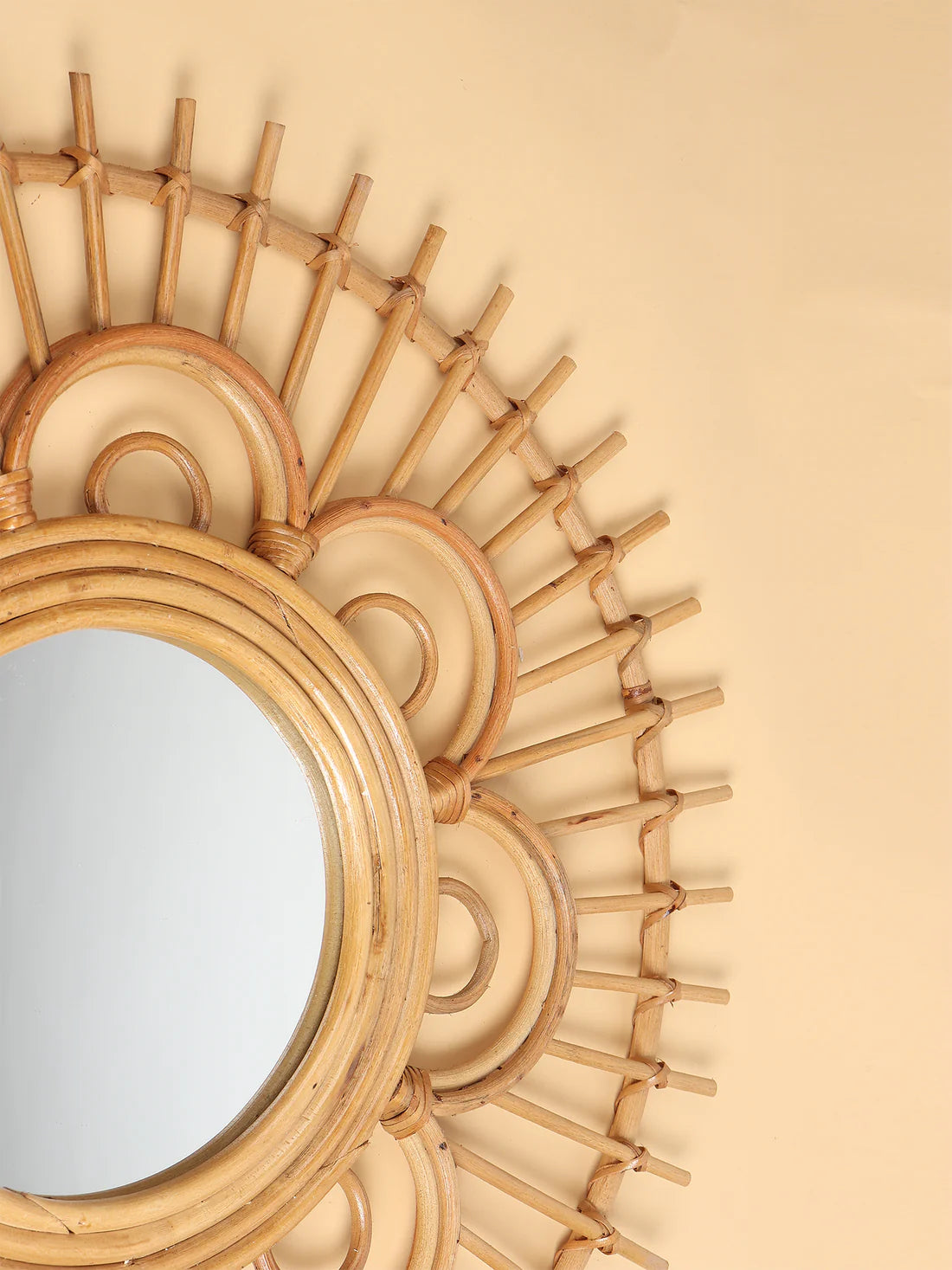 Decorative Handwoven Rattan Mirror for Modern and Minimalist Homes