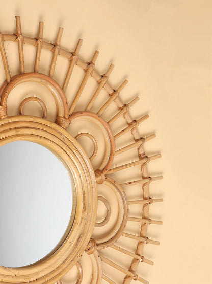 Decorative Handwoven Rattan Mirror for Modern and Minimalist Homes