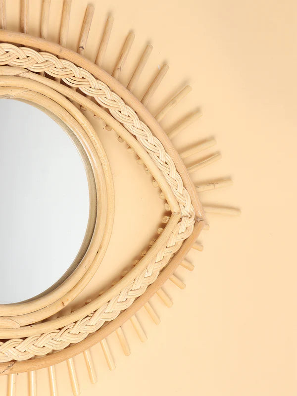 Eco-Friendly Rattan Wall Mirror Detailing for Stylish Interiors