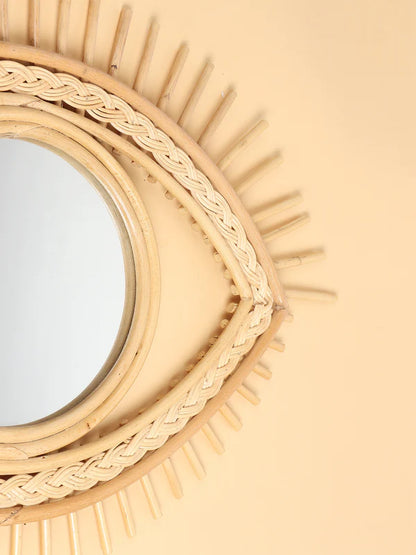Eco-Friendly Rattan Wall Mirror Detailing for Stylish Interiors