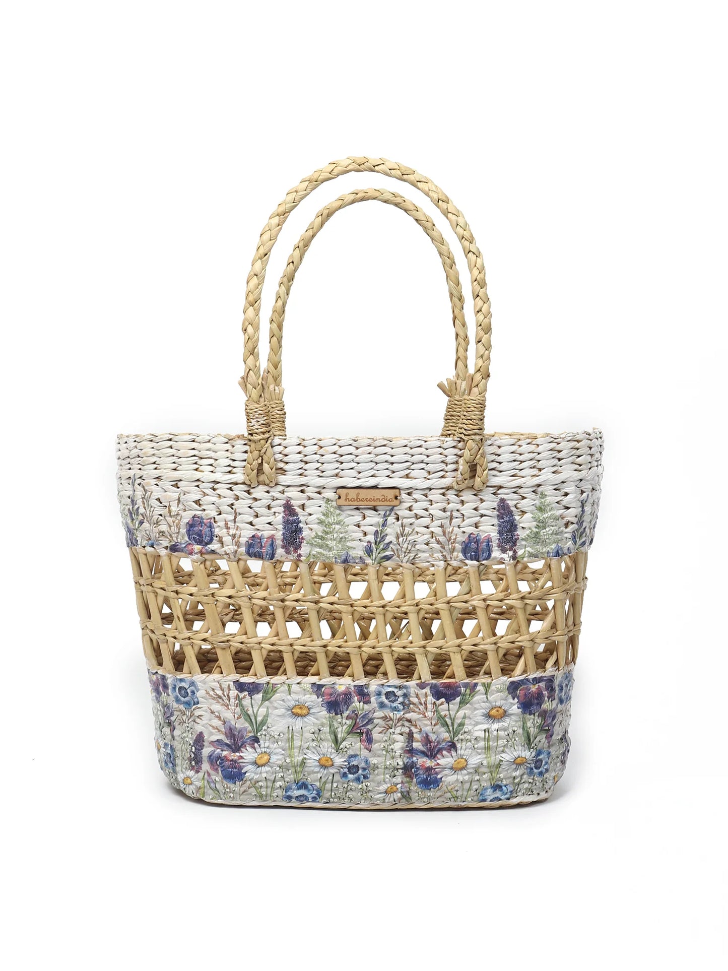 Handwoven Seagrass Tote for Shopping, Picnic & Office Storage
