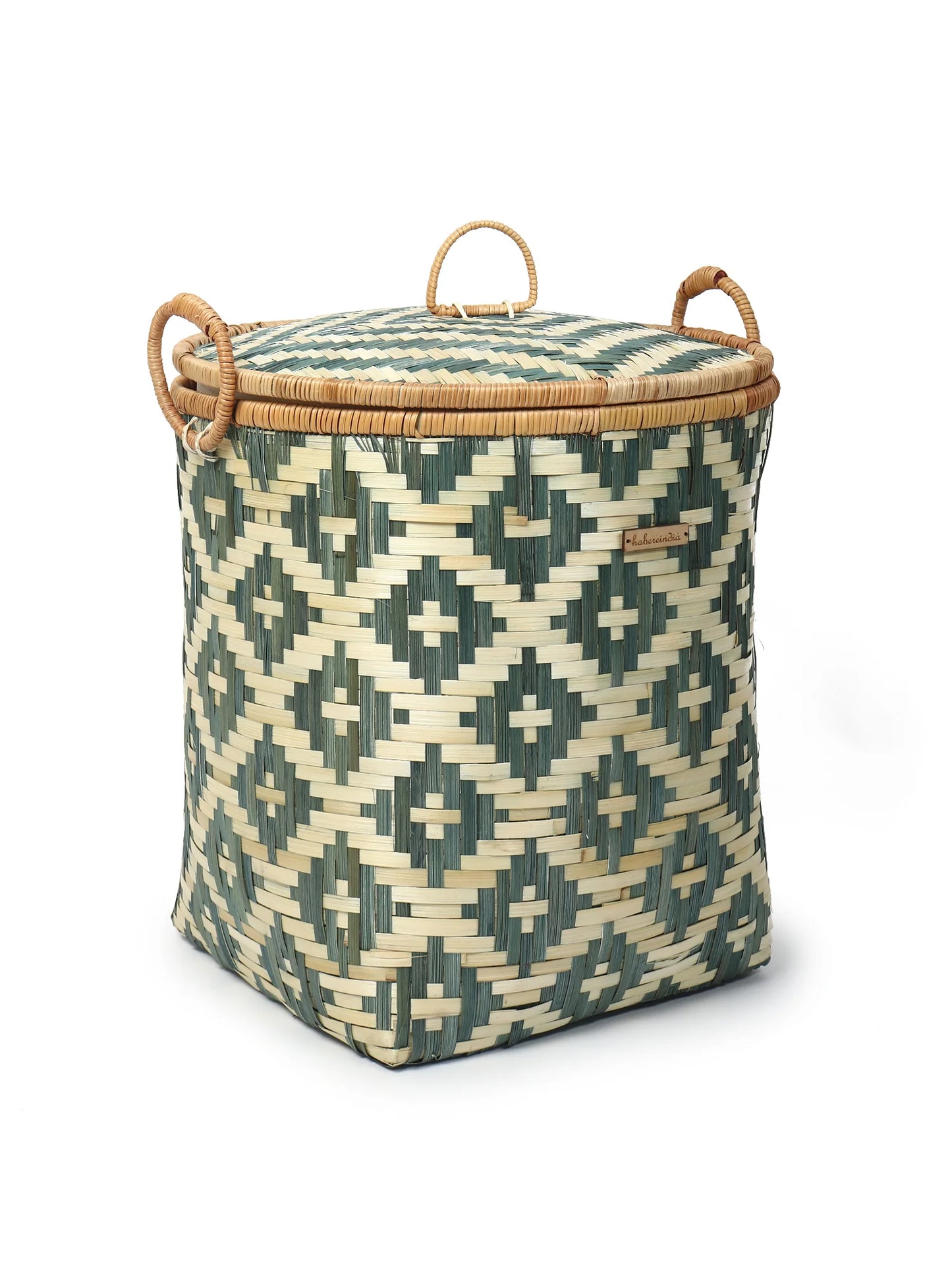 Natural Bamboo Storage Basket with Lid for Bathroom, Bedroom, and Laundry Use