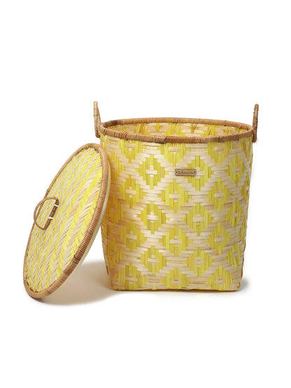 Handwoven Bamboo Laundry Basket with Lid for Stylish Home Organization