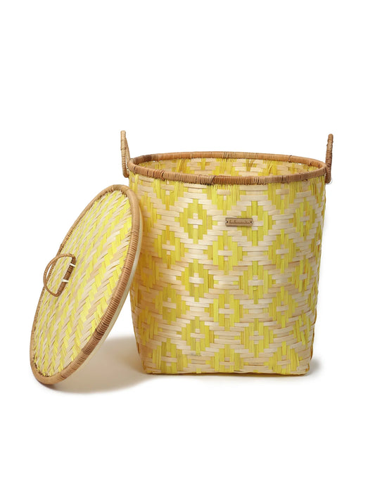 Handwoven Bamboo Laundry Basket with Lid for Stylish Home Organization