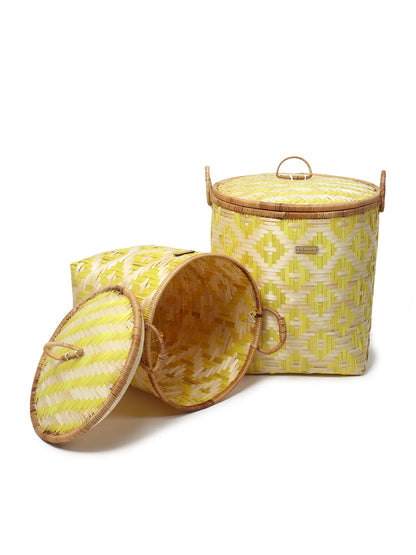 Handwoven Bamboo Laundry Basket with Lid for Stylish Home Organization