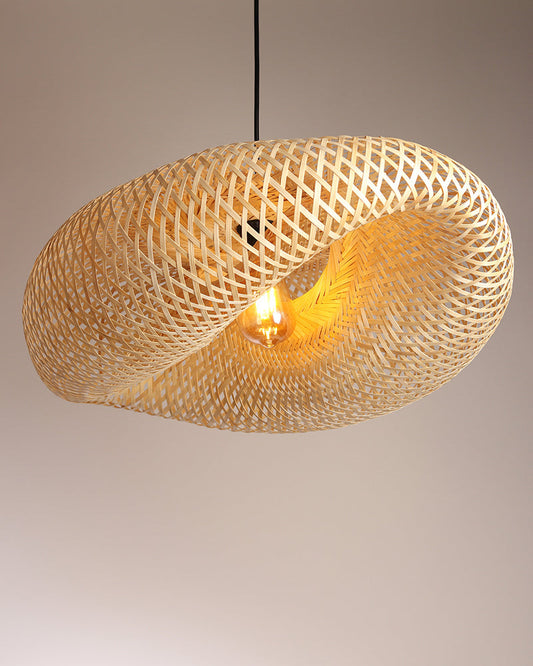 Rustic Bamboo Hanging Lamp for Home Decor and Hall