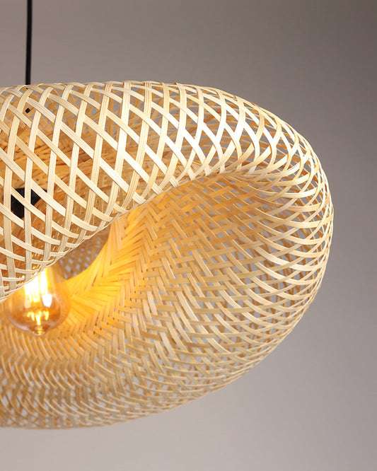 Rustic Bamboo Hanging Lamp for Home Decor and Hall
